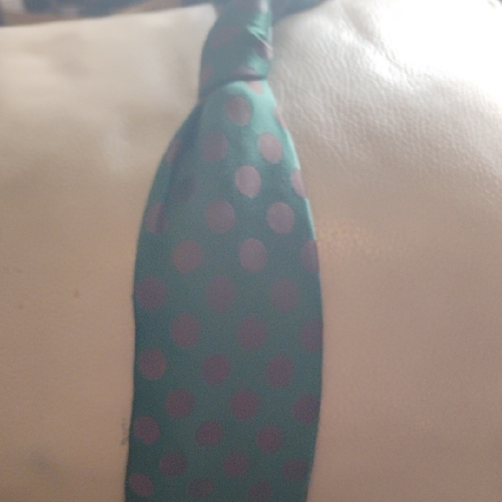 Green and Purple Polka Dot Tie